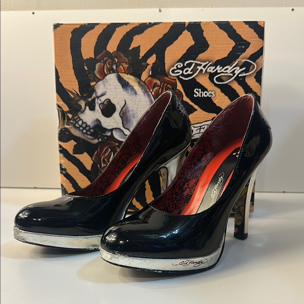 Ed Hardy Women's Black Heels